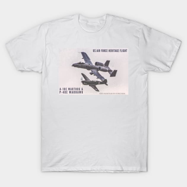 1-sided P-40 and A-10 muted-color T-Shirt by acefox1